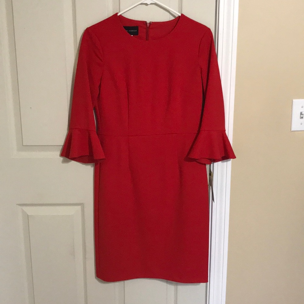 Red peplum dress